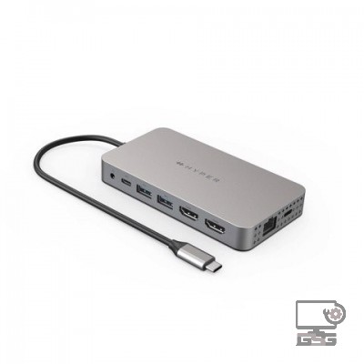 Cổng chuyển Hyperdrive Dual 4k HDMI 10-IN-1 USB-C Hub for Macbook M1 (HDM1H)