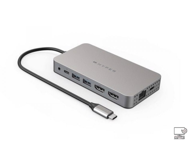Cổng chuyển Hyperdrive Dual 4k HDMI 10-IN-1 USB-C Hub for Macbook M1 (HDM1H)