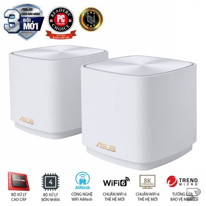 Bộ định tuyến MESH Asus ZenWiFi AX Mini XD4 (W-2-PK) chuẩn AX1800