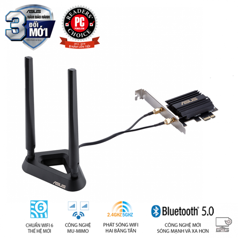 Card mạng PCIe WiFi 6 ASUS PCE-AX58BT Chuẩn AX3000