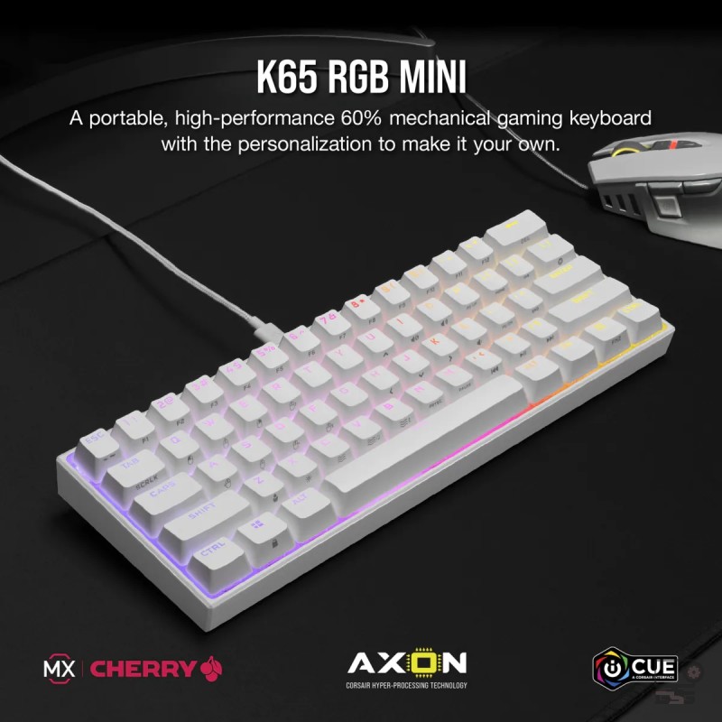 Bàn phím cơ Corsair K65 RGB MINI White